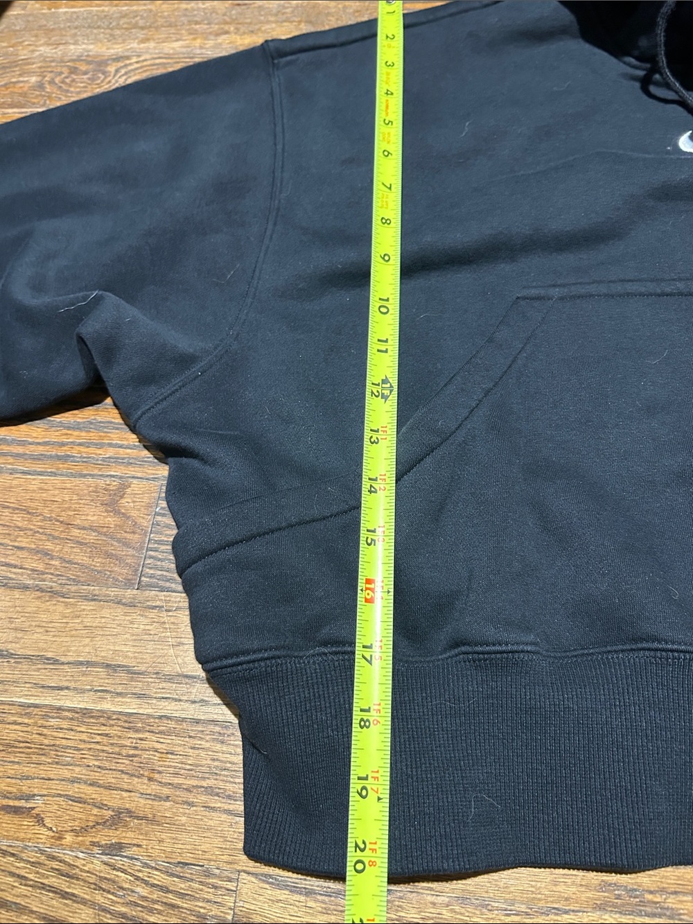 Oversized Nike Black Women's Pullover Hoodie with White Swoosh - Picture 5 of 5